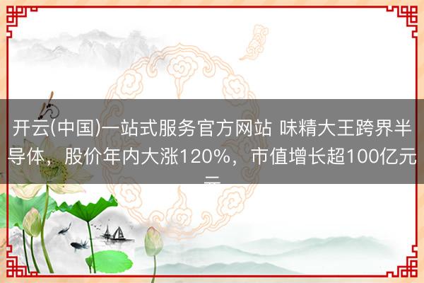 开云(中国)一站式服务官方网站 味精大王跨界半导体，股价年内大涨120%，市值增长超100亿元