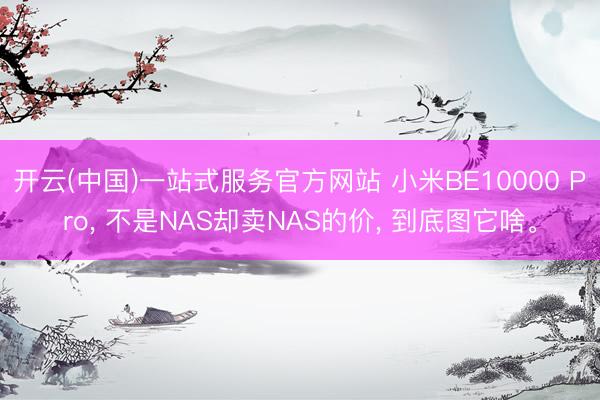 开云(中国)一站式服务官方网站 小米BE10000 Pro， 不是NAS却卖NAS的价， 到底图它啥。