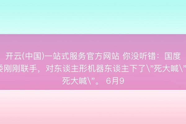 开云(中国)一站式服务官方网站 你没听错：国度两大部委刚刚联手，对东谈主形机器东谈主下了