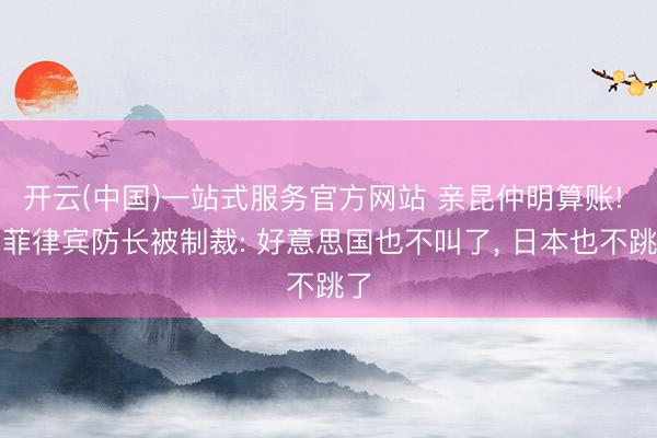 开云(中国)一站式服务官方网站 亲昆仲明算账! 见菲律宾防长被制裁: 好意思国也不叫了, 日本也不跳了