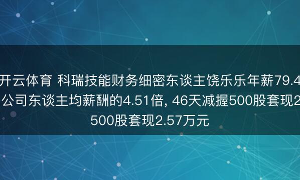 开云体育 科瑞技能财务细密东谈主饶乐乐年薪79.41万元是公司东谈主均薪酬的4.51倍, 46天减握500股套现2.57万元