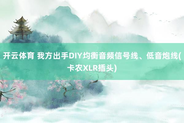 开云体育 我方出手DIY均衡音频信号线、低音炮线(卡农XLR插头)
